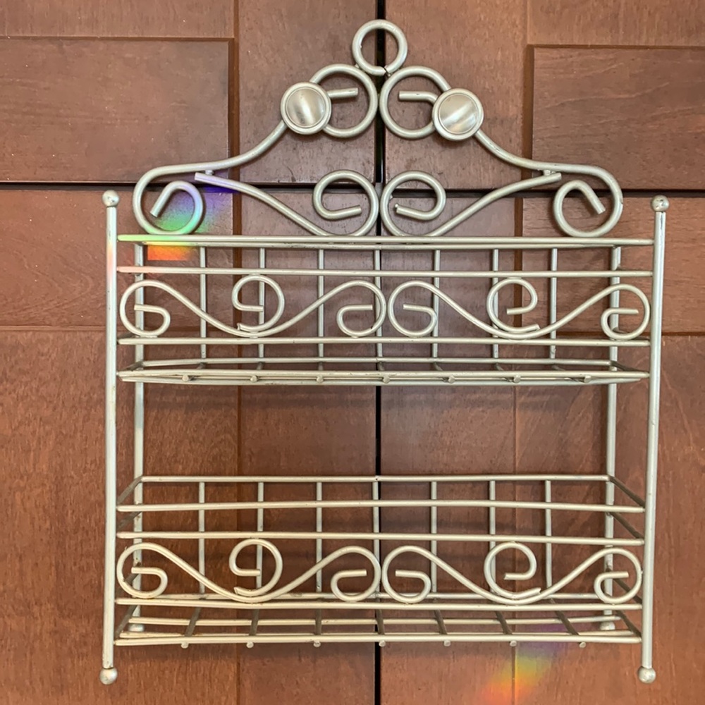 SALE!! Wrought Metal organizer shelf bathroom or display